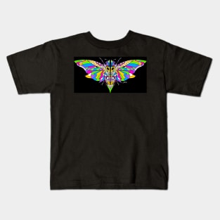 deadly cicada in winged animal floral art in pattern aesthetics style ecopop Kids T-Shirt